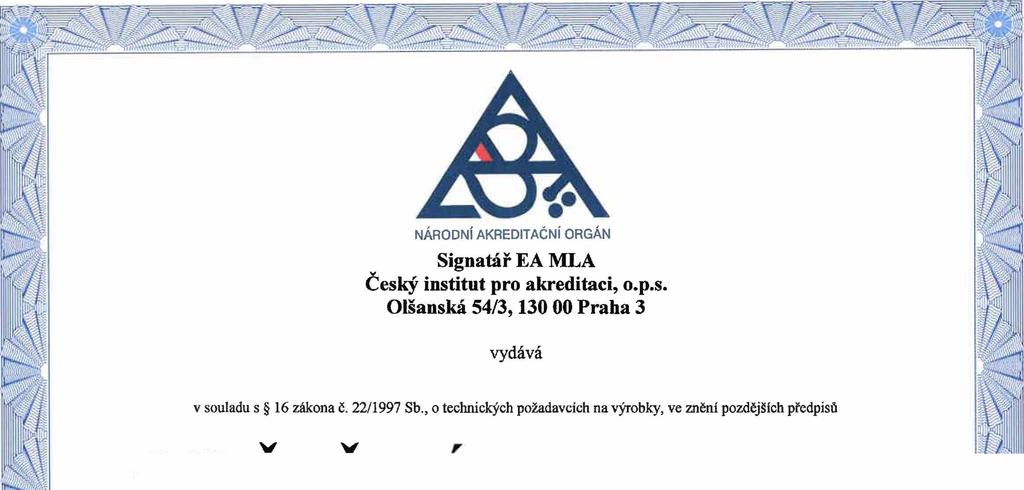 OSVĚDČENI O AKREDITACI č. 696/2018 se sídlem, IČ 00001490 pro certifikační orgán č.