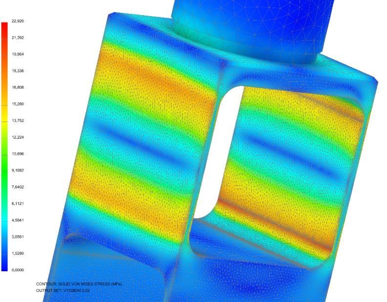 8. Verifikace FEM analýz na reálném příkladu Po provedení simulací a výpočtů bylo nutné ověřit, zda jsou dosažené výsledky relevantní a mohou posloužit jako vstupní data pro další výzkum a