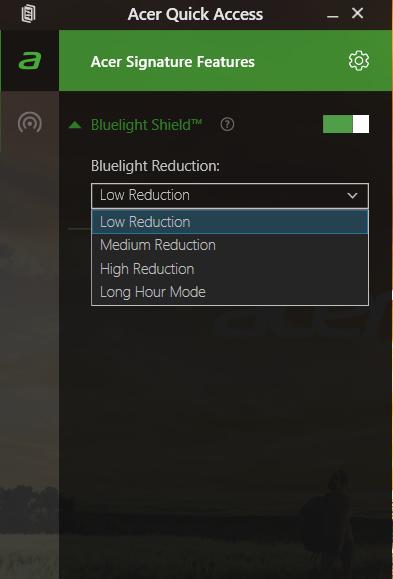 Bluelight Shield - 35 B LUELIGHT SHIELD Bluelight Shield lze povolit, pokud chcete omezit emise modrého světla z obrazovky kvůli ochraně zraku.