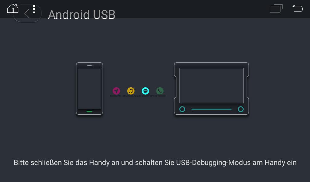 SNADNÉ PŘIPOJENÍ PŘIPOJENÍ USB SYSTÉMU ANDROID (POČÁTEČNÍ PŘIPOJENÍ) OBRAZOVKA VÝBĚRU 1. Přejděte k nastavení svého chytrého telefonu. 2.