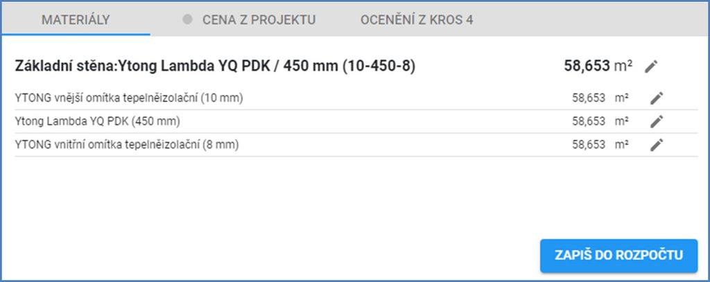 Novinky I. BLOK v Cenové Seznam soustavě novinek ÚRS 2019/II v programu KROS 4 Kliknutím na tlačítko Zapiš do rozpočtu se v otevřeném rozpočtu programu KROS 4 vytvoří speciální díl.