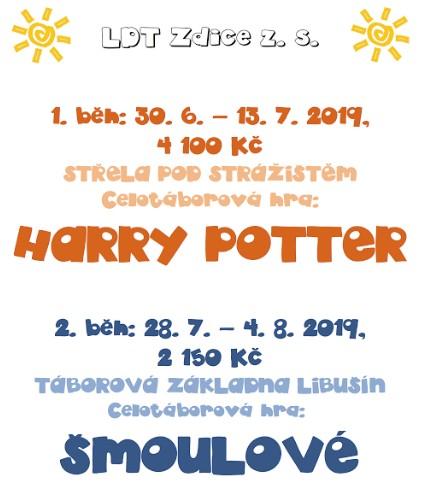 OSTATNÍ Letní dětké tábory Dětké tábory 2019 pořádané LDT Zdice z.. 1. běh od 30. 6. do 13. 7.