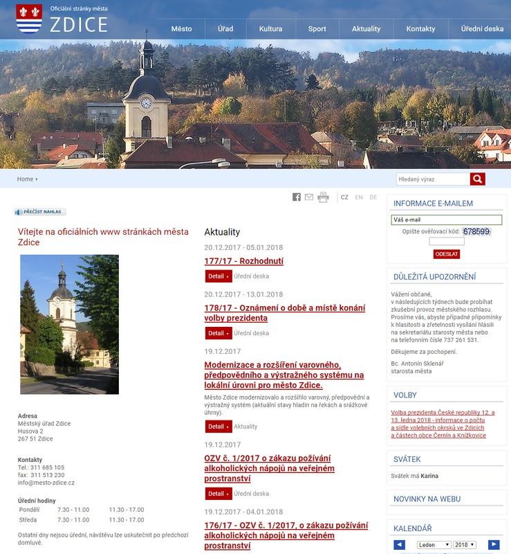 MĚSTO ZDICE Otatní informační protředky Hledáte-li další informace týkající e dění ve