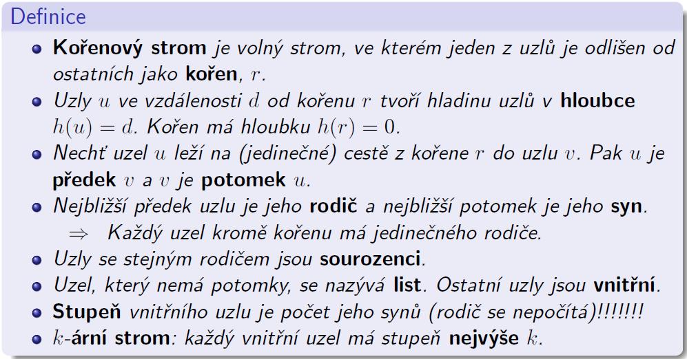 Definice kořenového stromu