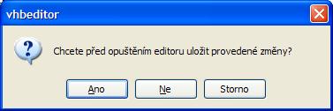 6.3 NASTAVENÍ 6.3.1 Uložit / stornovat změny Pokud je editor spuštěn v režimu editace a dojde během práce k editaci (změně/vložení/odstranění) dat, zobrazí se na panelu editoru v jeho spodní části a