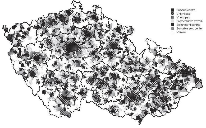 Obr. 16: Vymezení venkovských regionů (okresů) podle metodiky Eurostatu (vlevo) resp. OECD (převzato z: Blatecká, 2006). Obr.