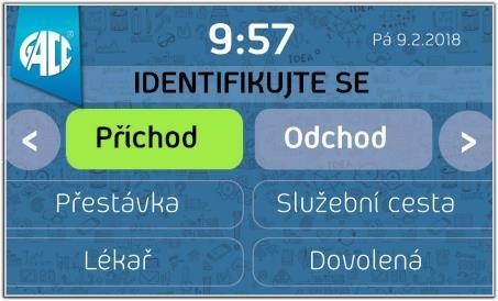 Strana 12/ 13 Šipkami v kolečku lze přepínat na následující či předchozí obrazovku, kde mohou být další, v programu nadefinované typy