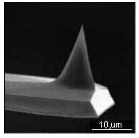 They are microfabricated by lithographic and anisotropic etching techniques.