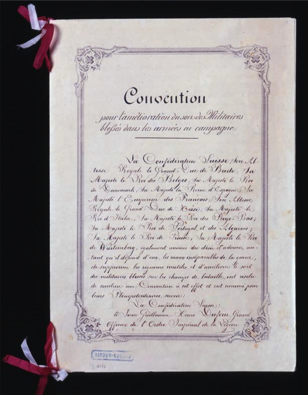 VÁLKA A MÍR V EVROPĚ První Ženevská konvence, 1864 (titulní list).