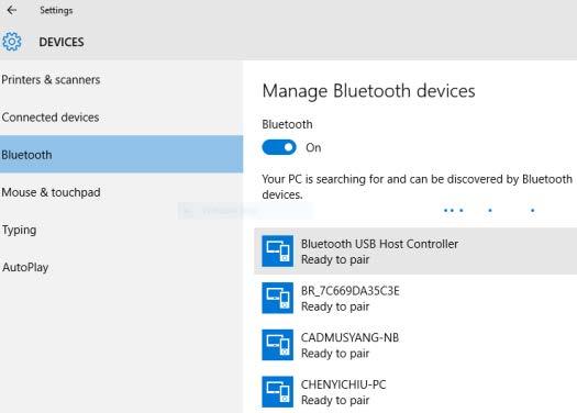 Vyberte možnost [Přidat zařízení Bluetooth]. 3. Vyberte připojení Bluetooth ze seznamu sítí. 4.