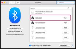 [Bluetooth]. 2. Na obrazovce Bluetooth vyberte položku [] a pak klikněte na volbu [Pair].