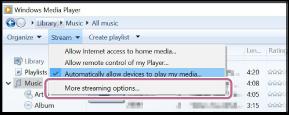 Připojení k Wi-Fi pro poslech hudby na počítači (obsluha přehrávače Windows Media Player přes aplikaci Sony Music Center) Pomocí smartphonu/zařízení iphone nebo podobného zařízení lze ovládat hudební