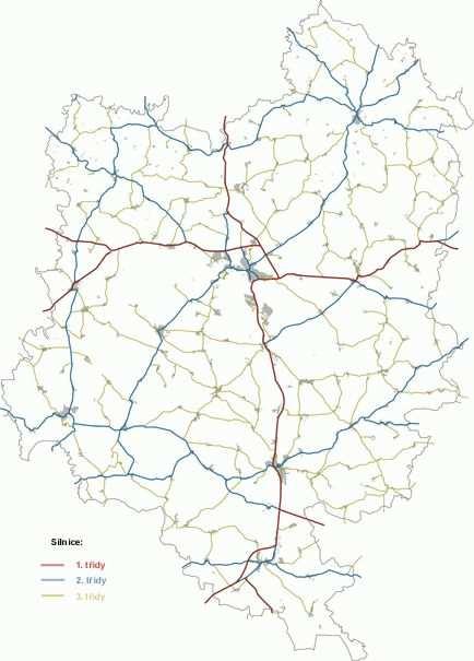 c) Veřejná dopravní infrastruktura Silniční síť okresu Tábor c.1 Silniční doprava Multimodální koridory, dálnice - ORP Soběslav protíná severojižní dopravní osa mezinárodního významu.