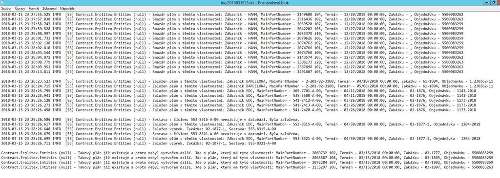 Příloha 6: Záznam průběhu importu objednávek Zdroj:
