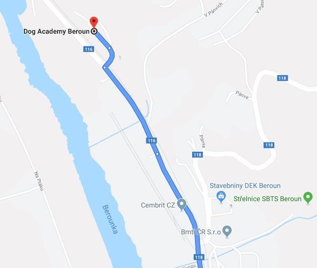 POPIS CESTY DO MÍSTA KONÁNÍ Kynologické centrum Dog Academy Beroun se nachází v Berouně směrem k obci Hýskov. Z dálnice D5 sjedete na sjezdu č.14.