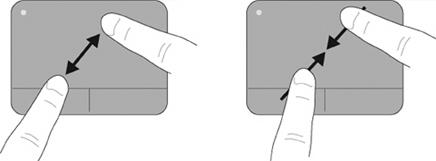 Obraz můžete oddálit tak, že položíte dva od sebe vzdálené prsty na zařízení TouchPad a poté pohybem k sobě postupně předmět na obrazovce zmenšíte.