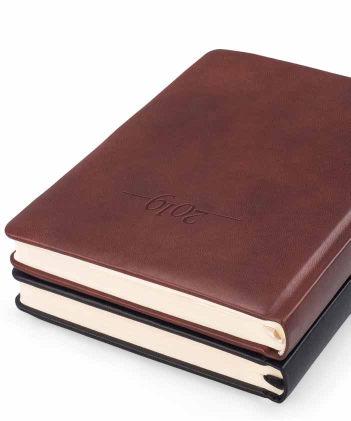 28 2019 Diaries & notebooks Luxury Carus Advertising and branding options Blind embossing Foil embossing Laser gravure printing Metal or plastic label Diaries Daily 352 pages Weekly DE CARUS brown