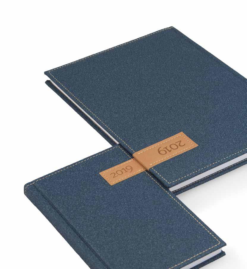 44 2019 Diaries & notebooks Elegant Denim Advertising and branding options Blind embossing Metal or plastic label Diaries Daily 352 pages Weekly DE DENIM