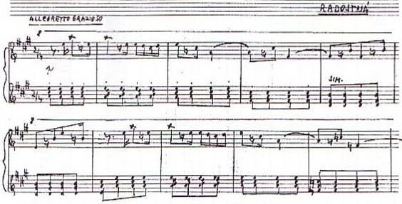 Ukázka č. 16, Svatoš V.: Jarní nálady pro klavír V šedesátých letech se začíná zajímat o prokofjevovskou poetiku.