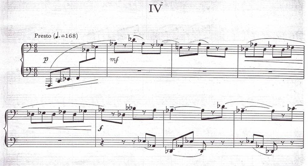 Ukázka č. 20, Dřízga E.: Sonáta pro klavír, III.