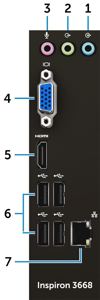 6 Slot bezpečnostního kabelu Slouží k připojení bezpečnostního kabelu, který chrání před neoprávněným přemístěním počítače.