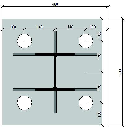 POSOUZENÍ KOTEVNÍCH ŠROUBŮ N Ed = a) TAH ( = = = = 267,50 kn = 234,07 kn ) F t,rd = 2 = 2 = 350,57 kn = = 0,76 1,0 VYHOVUJE b) STŘIH V Ed = 46,60 kn F v,rd = = = 467,44 kn = = 0,10 1,0 VYHOVUJE c)