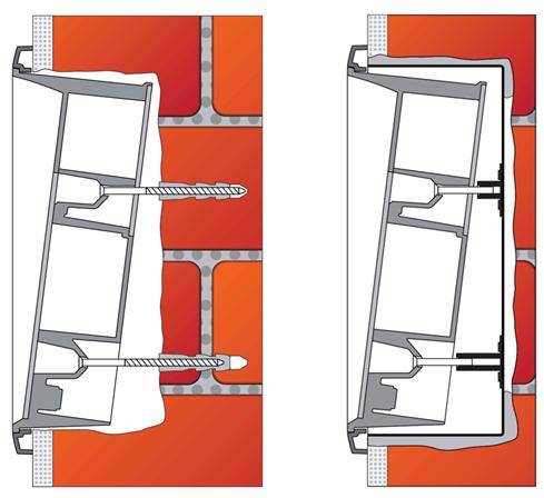 Zapuštěná montáž klasické zdivo Co potřebujete k instalaci: 2N Helios IP Safety Rámeček, obj. č.