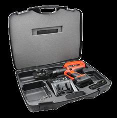 0 Ah Nabíječka baterií Ramenní popruh Plastový kufřík SET Equipment: Battery-operated hydraulic cutting tool Battery 18 V/3.