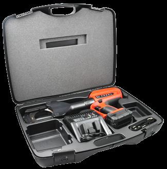 0 Ah Nabíječka baterií Ramenní popruh Plastový kufřík SET Equipment: Battery-operated hydraulic cutting tool Battery 18 V/3.