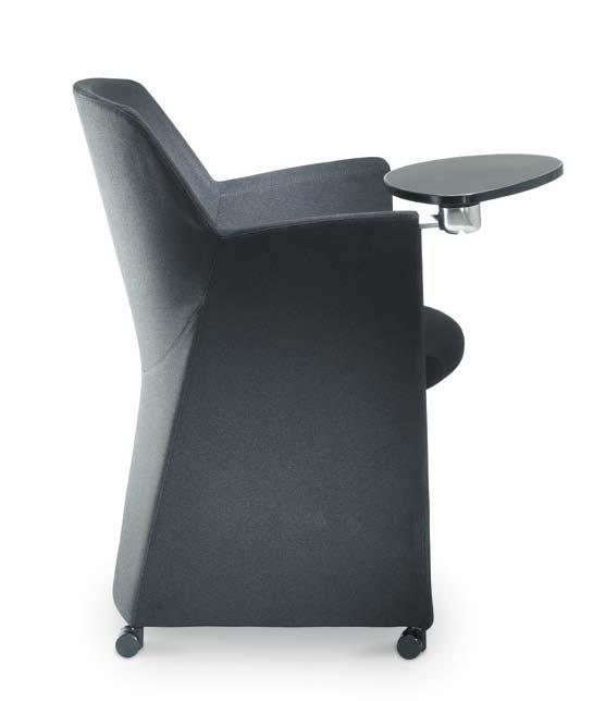 Sie bietet eine hohe Praktikabilität und eine angenehmes Sitzgefühl. Durch den einklappbaren Sitz lassen sich die Stühle auf engen Raum lagern.