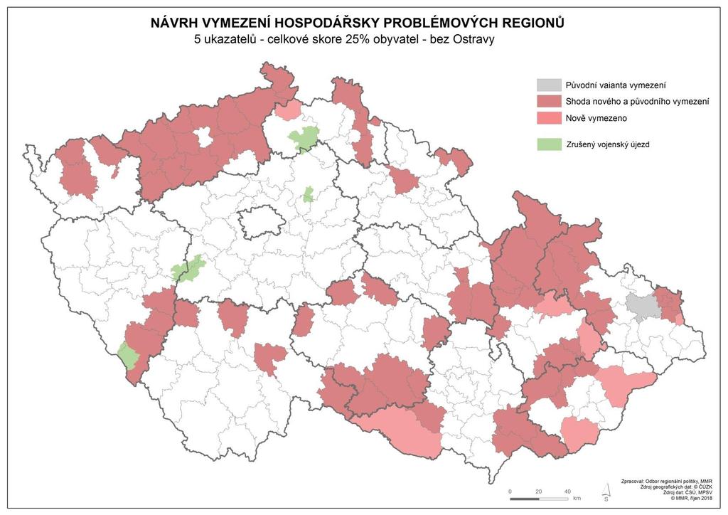 Verze 5 ukazatelů - 25 % obyvatel ČR Intenzita bytové výstavby Hrubá míra