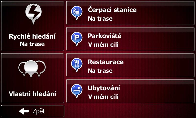 8. Po krátkém shrnutí parametrů trasy se zobrazí mapa a ukáže celou trasu. Trasa je nyní automaticky vypočtena. Klepnutím na tlačítko změňte parametry trasy, nebo klepněte na tlačítko a vyjeďte. 3.1.