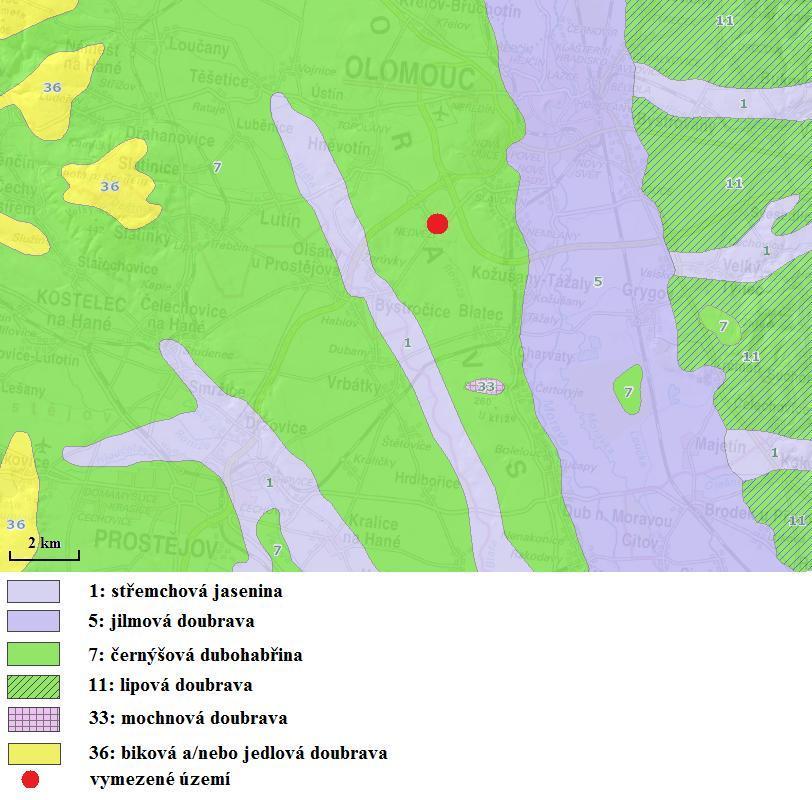 Obr. 5: Potenciální přirozená vegetace