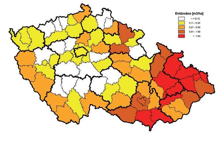 2014 Evidovaný objem smrkového kůrovcového