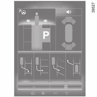 Asistované parkování (1/4) 2 1 2 3 Tato funkce vám pomáhá při parkovacích manévrech.