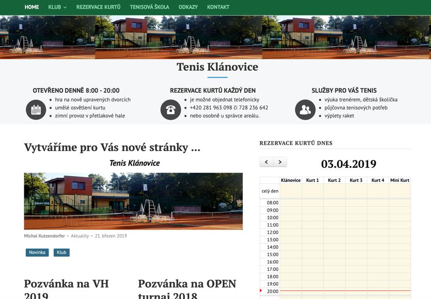 1. Veřejná část Na stránce https://tenisklanovice.cz nebo i http://tenisklanovice.cz Při zobrazení stránky je podle typu prohlížeče zobrazován obrázek tenisové rakety a míčku: 1.1. Popis úvodní strany Úvodní strana se skládá z: 1.