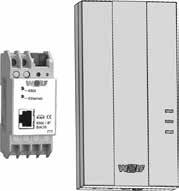 KNX pro připojení větracích jednotek WOLF do sítě KNX obsahuje: modul rozhraní ISM8e, modul KNX-IP-BAOS, návod k montáži/obsluze,