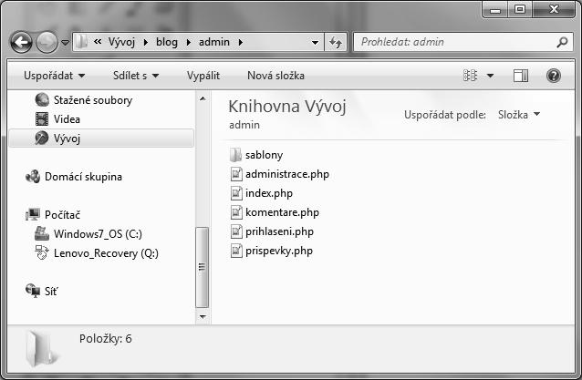 KAPITOLA 3 Objekty a OOP obrázek 3.3 ukazuje adresář spolecne, na obrázku 3.