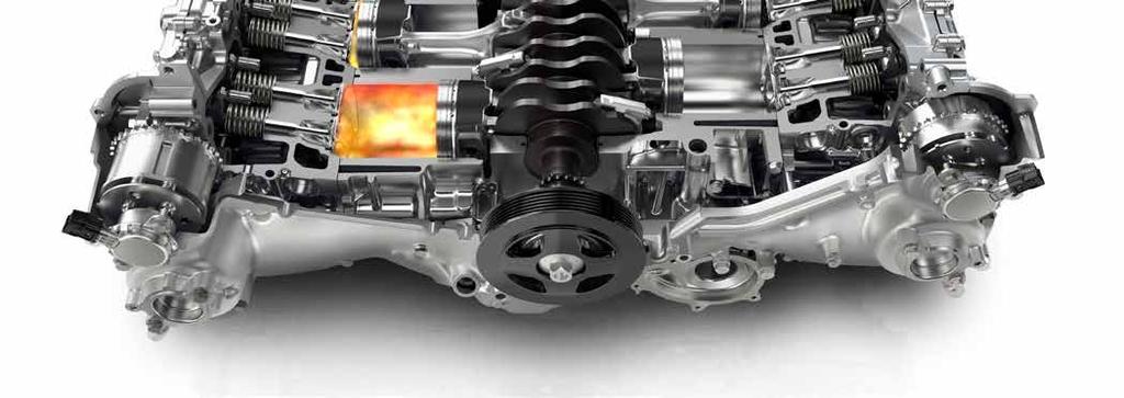 MOTOR SUBARU BOXER Vyšší stabilita Výkon pro běh na dlouhou trať Existuje jen velmi málo vozů nabízejících stejnou míru sebevědomí a jistoty jako Outback asi vás proto nepřekvapí, jak jedinečná