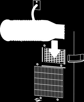 Připojení hadice odpadního vzduchu 1. Připojte hadicový adaptér a hadicový konektor k jednomu konci hadice na otvor pro vývod vzduchu.