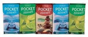 26 90 32 90 Tesco Kapesníčky 10 10ks, 3vrstvy, více druhů (1 ks