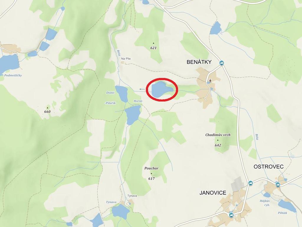 3. VD VESELÁ 3.1 Charakteristika MVN Vodní dílo Veselá se nachází poblíž obce Benátky jižně od Pelhřimova (k. ú. Benátky, okres Pelhřimov, kraj Vysočina).