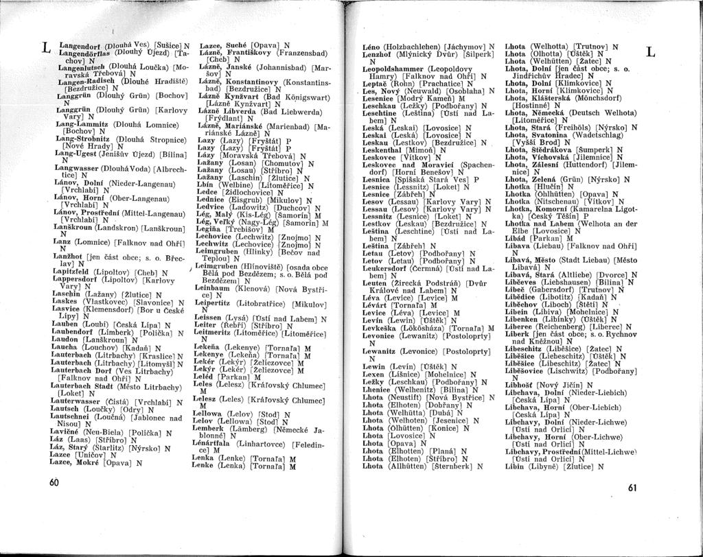 L Langendorf. (Dloubli V~s) Langendorflas (Dlouhy UJezd).[Susice] (Tachov], Langenlutscp (Dl?