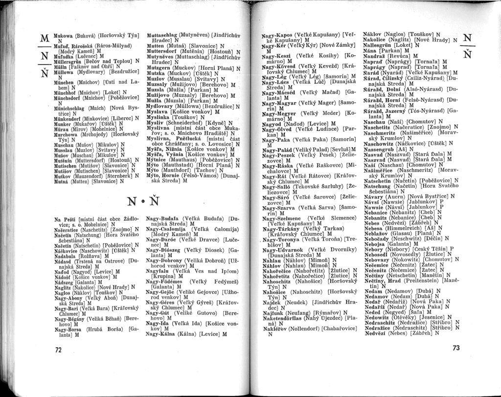 ?rl~wwa (Bukova) [Horsovsky Tyn] --?rlurad', Ral'osslut (Raros-ulyad) [odry Kamen]?rlul'adka [Lucenec]?rliillersgriin [Beeov nad Teplou] -v- iilln [Falknov nad Ohfil?