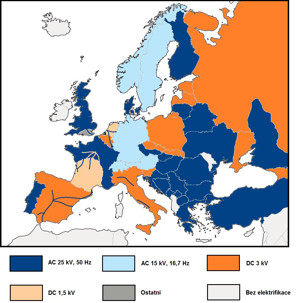 Systémové řešení napájení trakčních vozidel Subsystém energie část pražského železničního uzlu (po 2. sv. válce přepnuto na napětí 3 kv). Systém 1,5 kv byl pak ještě použit ve 30. a 50.