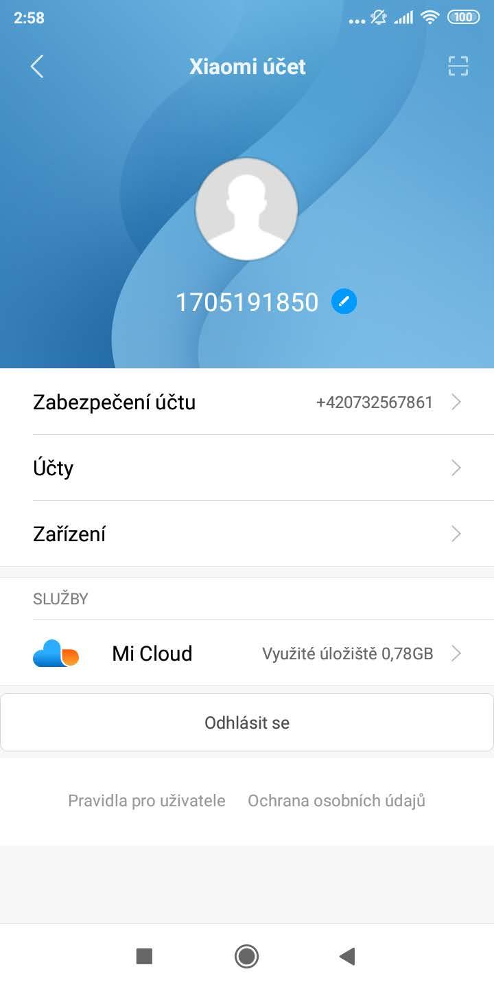 XIAOMI ÚČET K lepšímu zabezpečení telefonu lze využít i speciálního softwaru a služby od Xiaomi formou registrace zařízení po vytvoření Mi účtu, které není povinné, ale pokud si ho zřídíte můžete