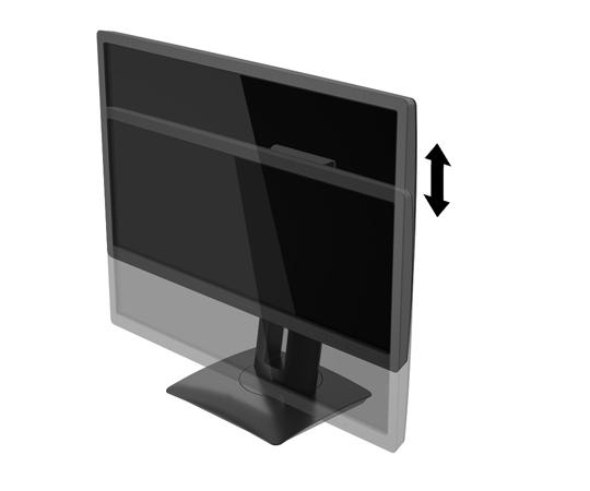 3. Upravte výšku monitoru tak, aby se vám pohodlně pracovalo. Horní okraj rámu monitoru by neměl být umístěn výše, než jsou vaše oči.
