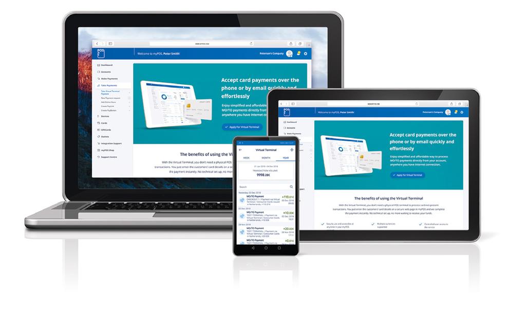 VIRTUÁLNÍ TERMINÁL PŘIJÍMEJTE MO/TO PLATBY POMOCÍ VIRTUÁLNÍHO TERMINÁLU ZPRACUJTE TRANSAKCE BEZ POUŽITÍ KARET Z VAŠEHO mypos ÚČTU JEDNODUCHÝM