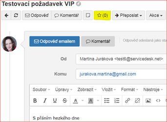 Pozvánky se vytváří automaticky při vzniku požadavku z e-mailové komunikace (pro adresáta e-mailu v kopii) nebo je může vytvořit operátor (řešitel) přímo v požadavku.