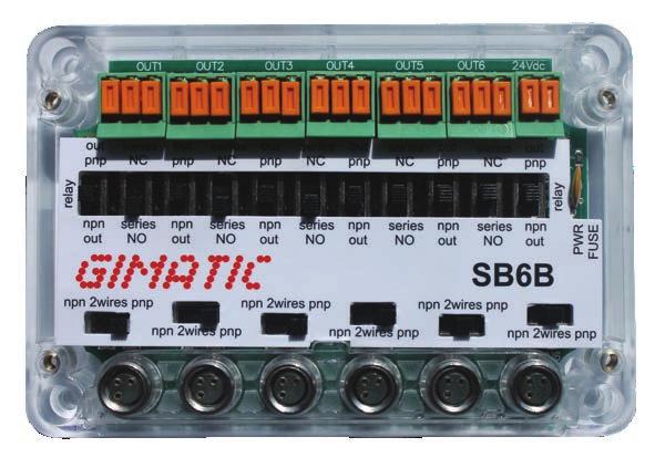 SB6B Propojovací skříňka s přímým připojením Funkce Po zapojení kabelů (šedá plocha) dle pokynů na desce použijte jumper pro výběr vstupního signálu (hnědá plocha).